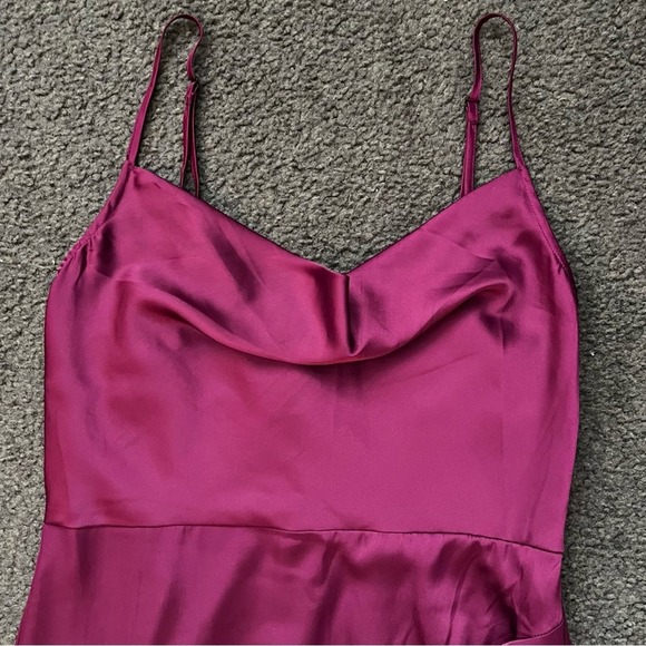 Anthropologie Hutch Silky Carver Maxi Gown In Eggplant Wine - Picture 10 of 11